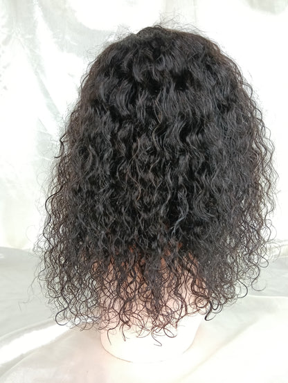 Perruque kinky curly à frange