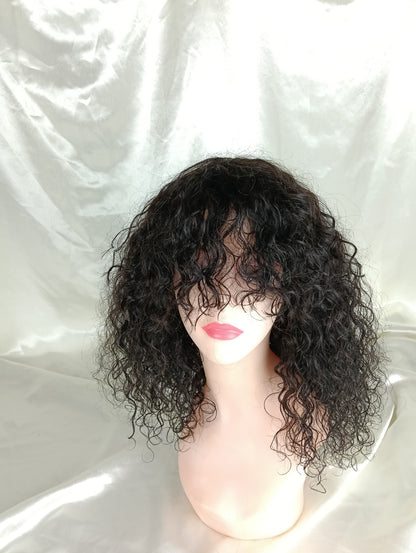 Perruque kinky curly à frange