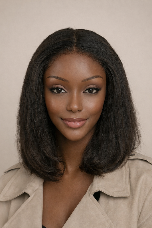 Perruque Brésilienne Kinky Straight – 12 pouces – Closure 5x5